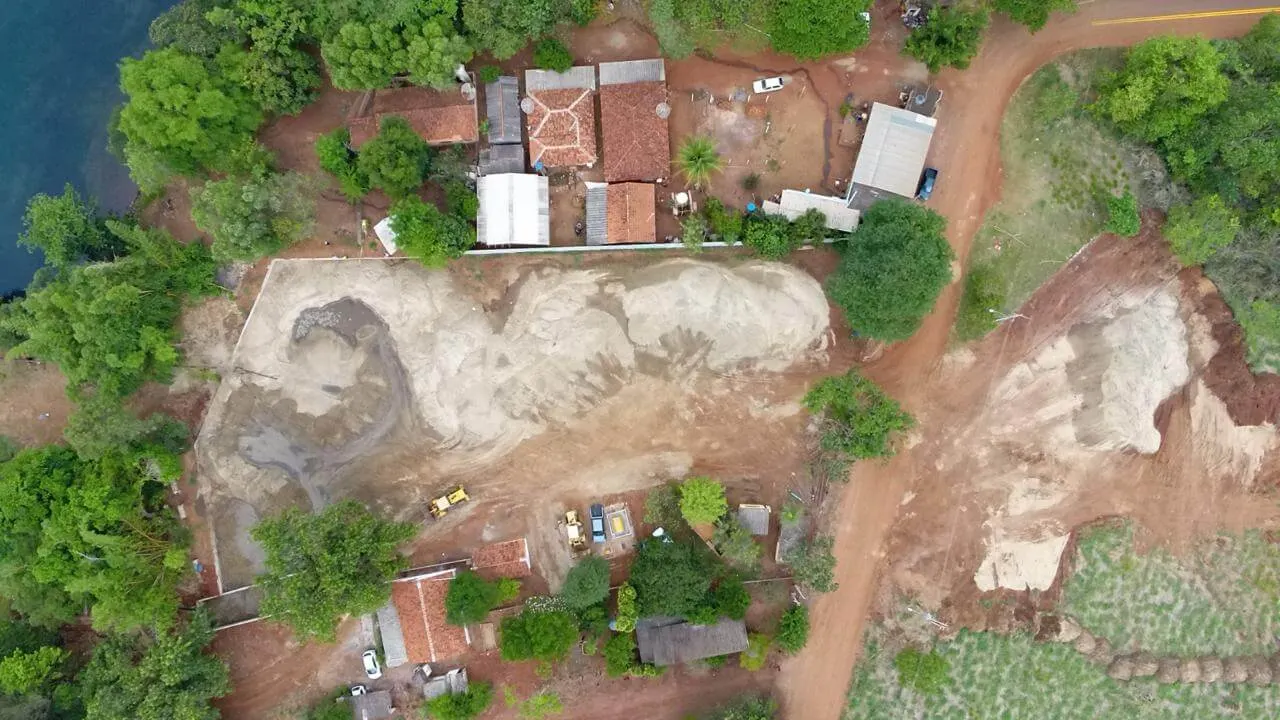 Pátio de extração de areia da Concresp Mineração em Andradina